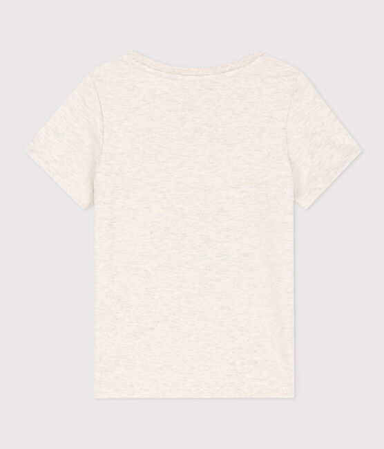 Camiseta de algodón de manga corta para niña beige MONTELIMAR CHINE