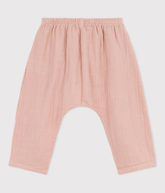 Pantalón de gasa de algodón para bebé rosa SALINE