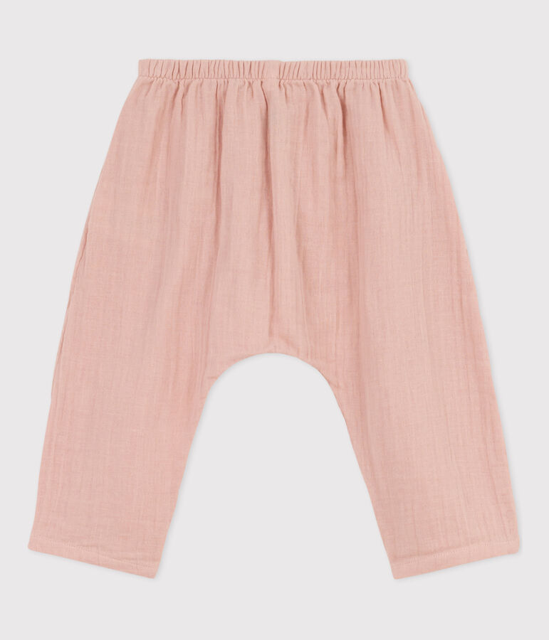 Pantal&oacute;n de gasa de algod&oacute;n para beb&eacute; rosa SALINE