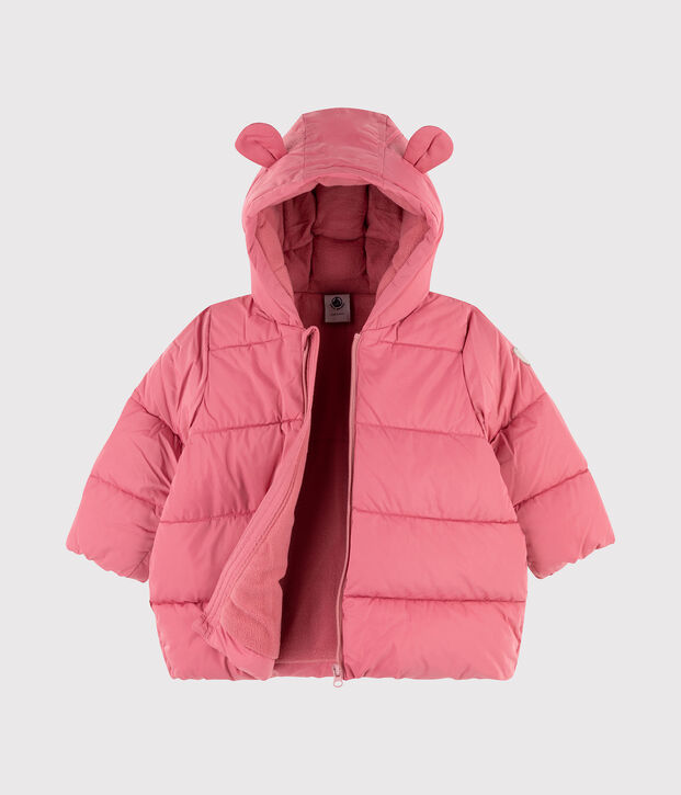 Plum&oacute;n acolchado liso para beb&eacute; ni&ntilde;a rosa