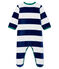 Pijama de terciopelo para bebé niño azul MEDIEVAL/blanco MARSHMALLOW