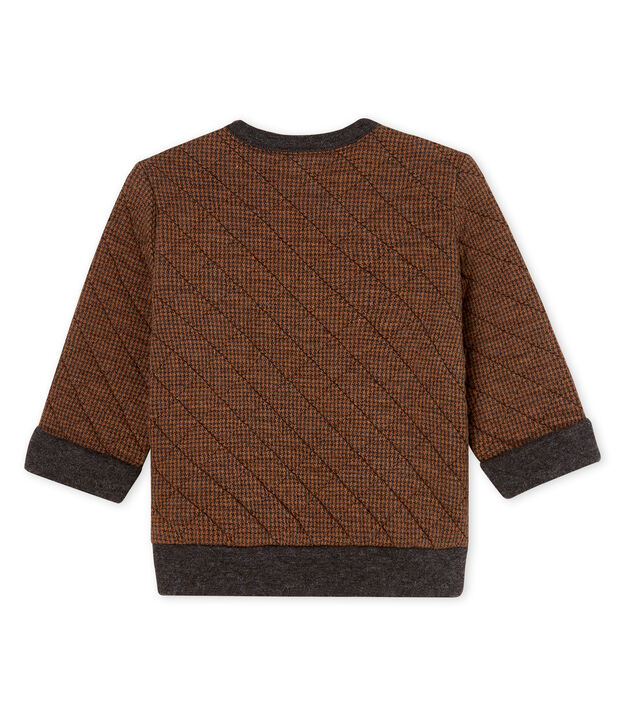 udadera Sde tela t&uacute;bica de pata de gallo para beb&eacute; ni&ntilde;o gris/marron