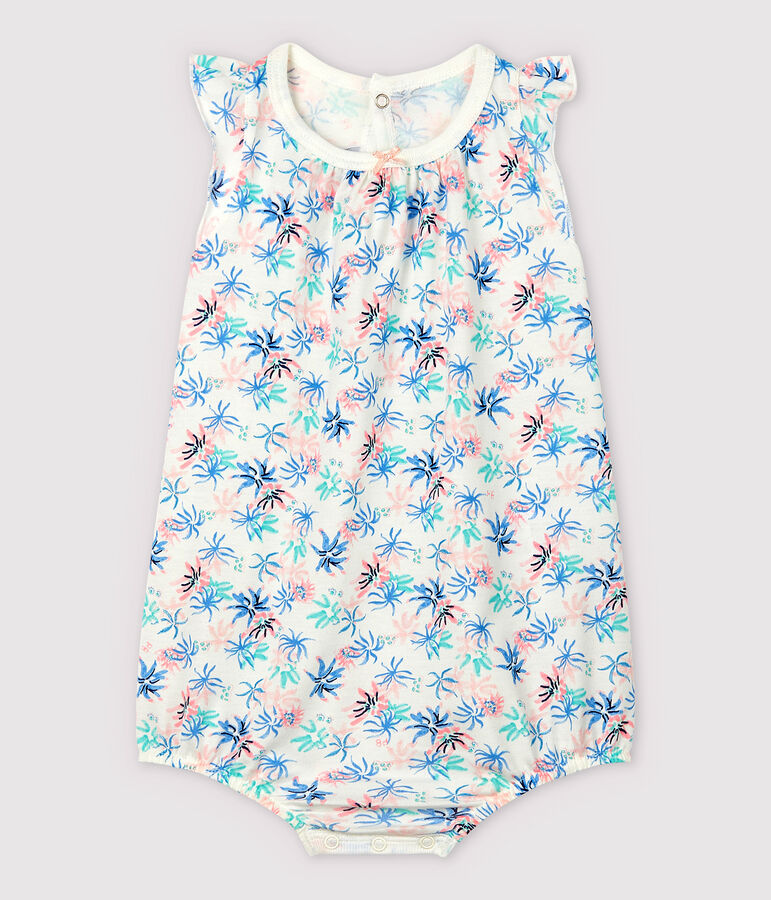 Mono corto con an&eacute;monas de punto fino de beb&eacute; ni&ntilde;a blanco/multicolor