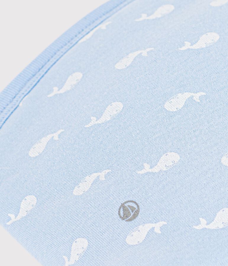 Bolsa de mano de algod&oacute;n con estampado de ballenas para beb&eacute; azul TOUDOU/blanco MARSHMALLOW