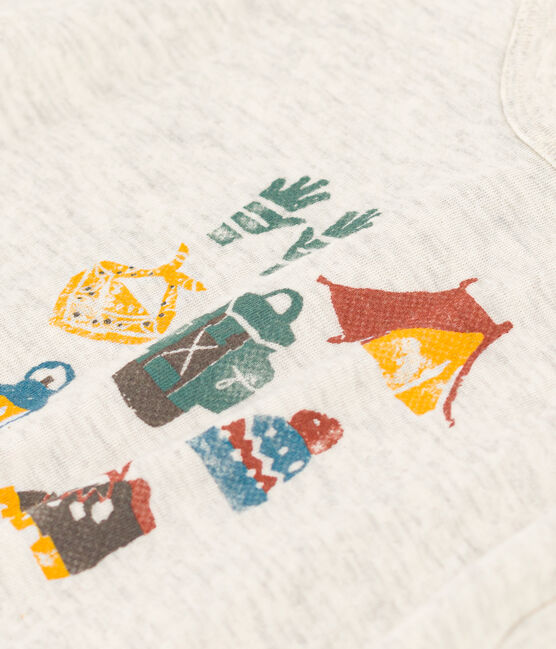 Camiseta de manga larga de túbico para bebé beige MONTELIMAR CHINE