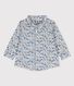 Camisa de manga larga de bebé con estampado de flores de popelina