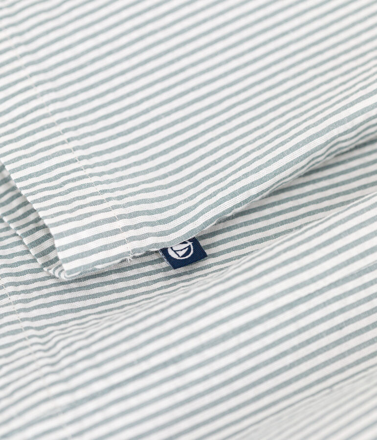 Vestido sin mangas de algod&oacute;n a rayas para beb&eacute; blanco/verde