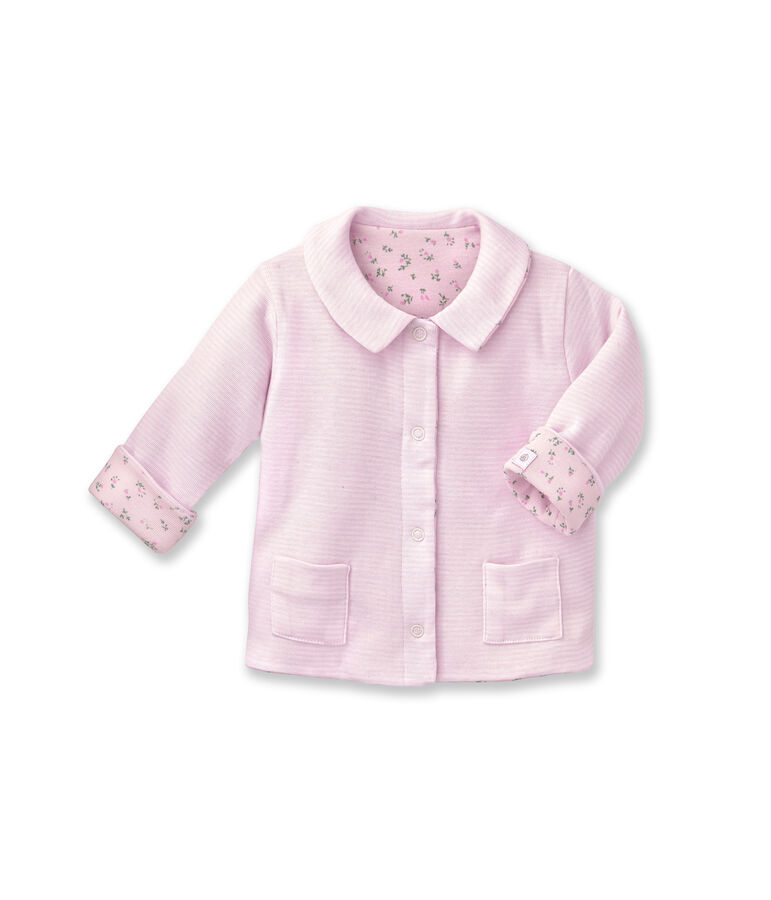 Unisex baby padded reversible milleraies jacket&nbsp; rosa/blanco