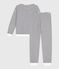 Pijama de rizo de algodón a rayas para mujer azul MILK/ SOIR