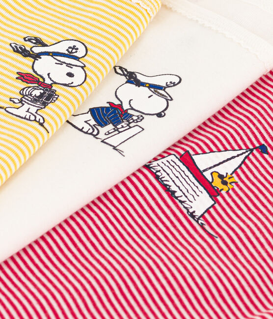 Juego de 3 camisetas de tirantes Petit Bateau X Snoopy de algodón para niña variante 1