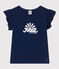 Camiseta de punto flameado para niña azul MEDIEVAL