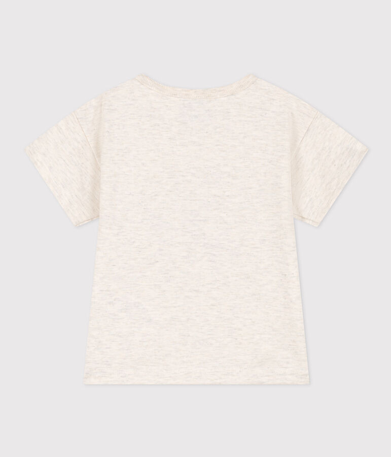 Camiseta de manga corta de jersey de beb&eacute; beige