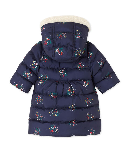 Abrigo para bebé niña estampado azul SMOKING/blanco MULTICO