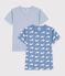 Juego de camisetas infantiles de algod&oacute;n de manga corta con estampado de ballenas multicolor
