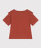 Camiseta de jersey flameado para niña marron FAMEUX