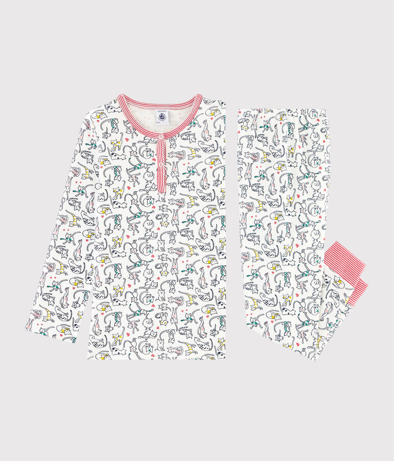 Pijama de punto blanco/multicolor