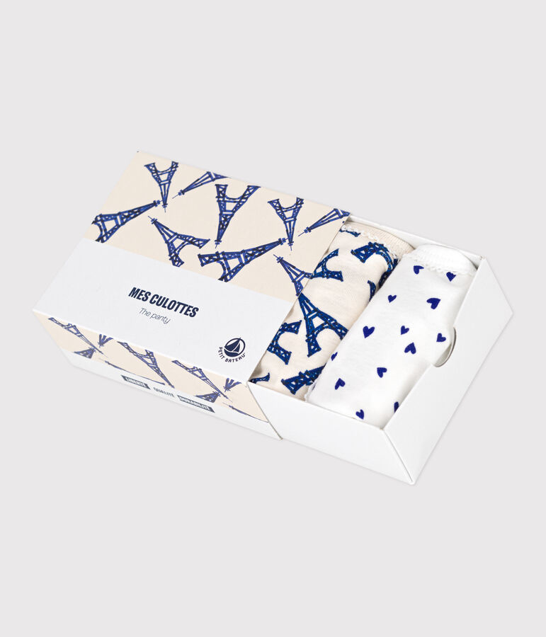 Juego de 3 braguitas de algod&oacute;n infantiles con motivo de Par&iacute;s multicolor