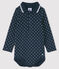 Bodi de manga larga con cuello de polo para bebé azul SMOKING/blanco MARSHMALLOW