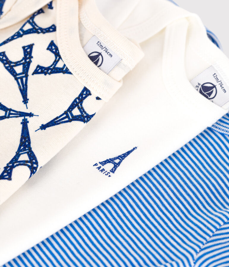 Juego de 3 bodis de algod&oacute;n de manga corta Par&iacute;s para beb&eacute; variante 1