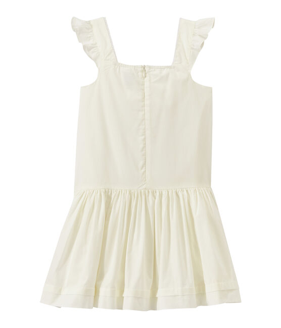 Vestido de cerimonía de niña mix encaje y algodón. blanco MARSHMALLOW