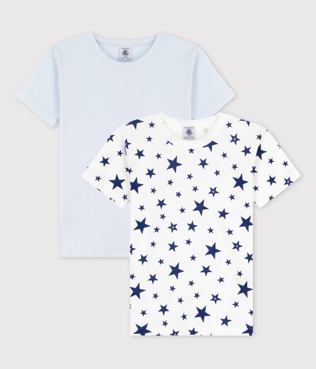Juego de 2 camisetas de manga corta con estrellas de algod&oacute;n de ni&ntilde;o multicolor