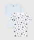 Juego de 2 camisetas de manga corta con estrellas de algodón de niño