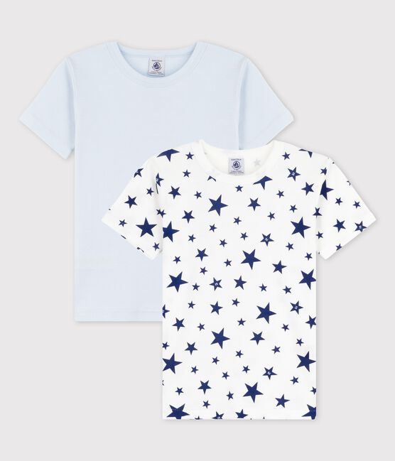 Juego de 2 camisetas de manga corta con estrellas de algodón de niño variante 1