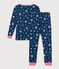 Pijama infantil ajustado y fluorescente de algodón con estampado de estrellas INCOGNITO/ MARSHMALLOW