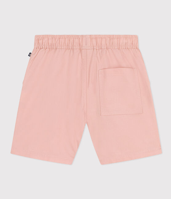 Pantalón corto infantil de sarga de algodón y lino rosa SALINE