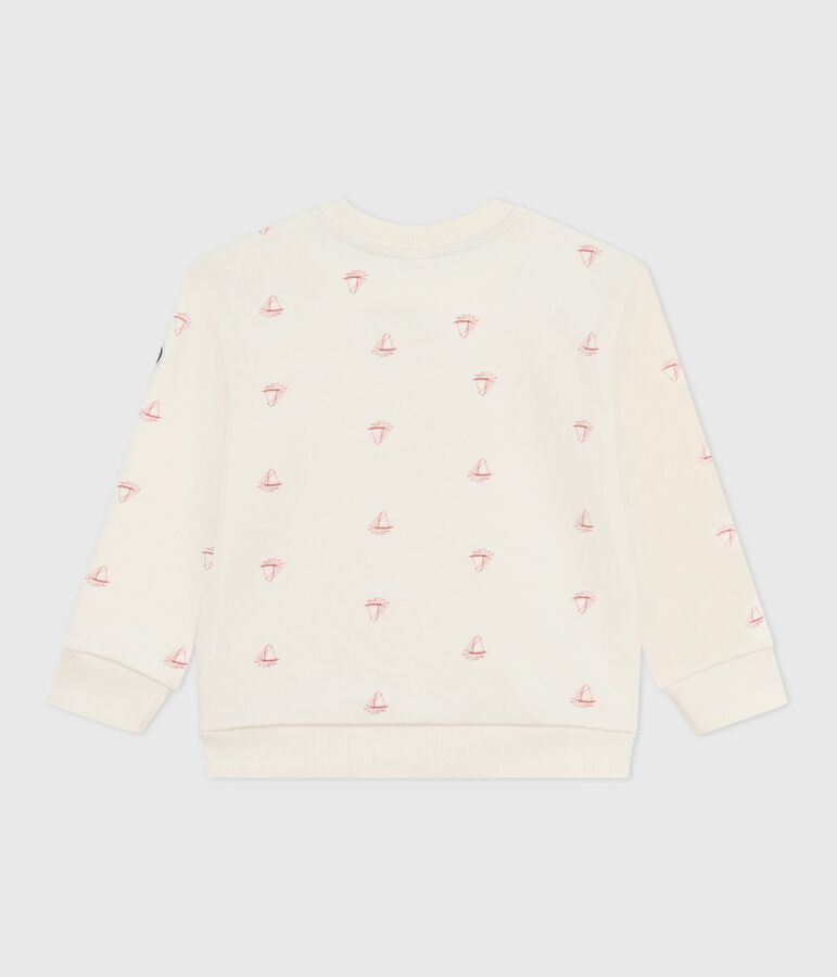 Sudadera infantil de algod&oacute;n con estampado crudo/rojo
