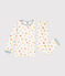 Pijama infantil de terciopelo con estampado de estrellas blanco MARSHMALLOW/blanco MULTICO