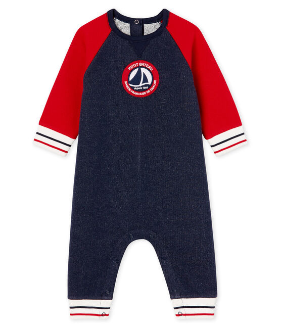 Mono largo en muletón para bebé niño azul SMOKING/rojo TERKUIT