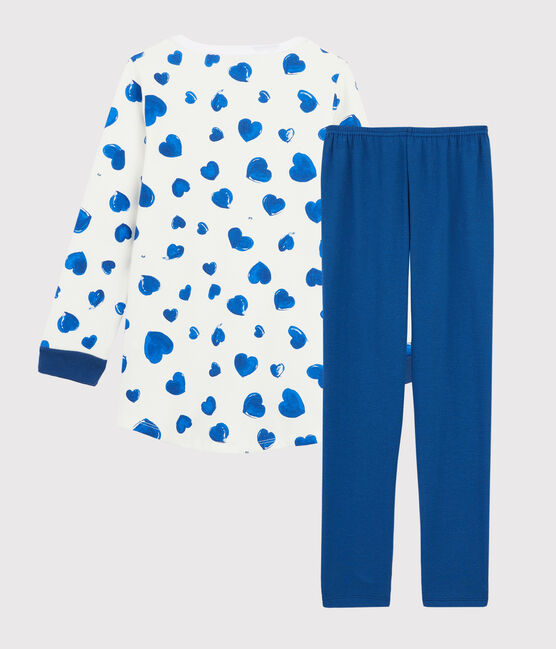 Camisón con corazones de felpa con «leggings» para niña pequeña blanco MARSHMALLOW/blanco MULTICO