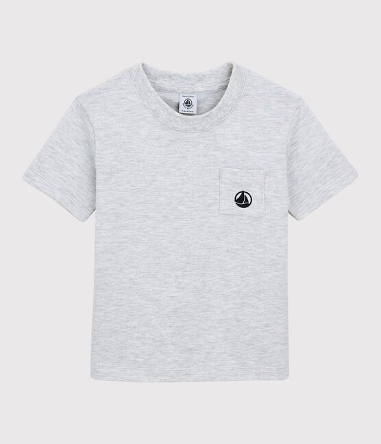 Camiseta de manga corta de punto de niño gris POUSSIERE CHINE