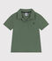 Polo de manga corta de algodón para niño verde CROCO