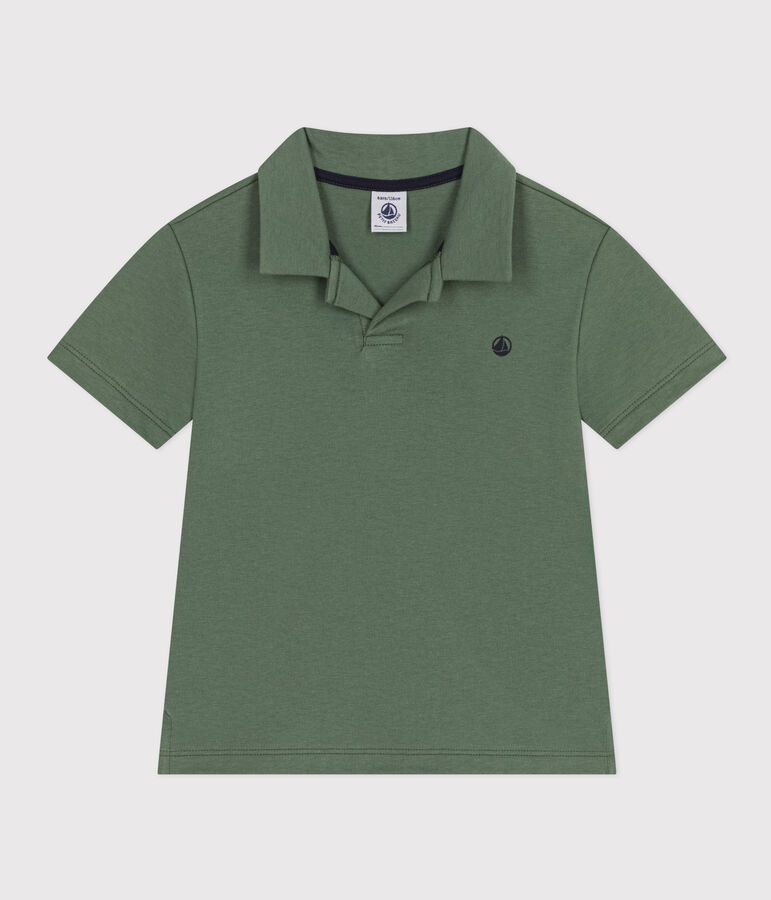 Polo de manga corta de algod&oacute;n para ni&ntilde;o verde