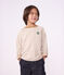 Camiseta infantil de manga larga a rayas beige/crudo/beige