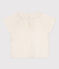 Blusa de manga corta de gasa de algodón para bebé blanco MARSHMALLOW