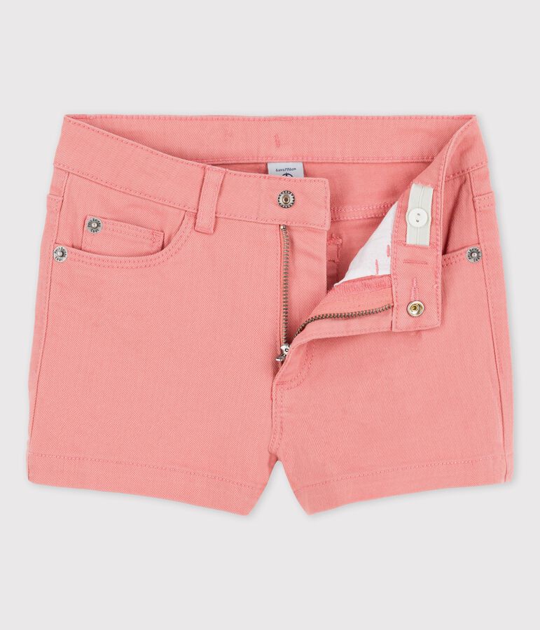Shorts de tejido vaquero para ni&ntilde;a rosa