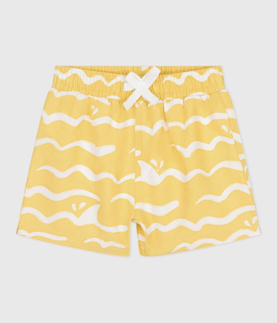 Bañador con estampado de tiburón para bebé amarillo ORGE/blanco MARSHMALLOW