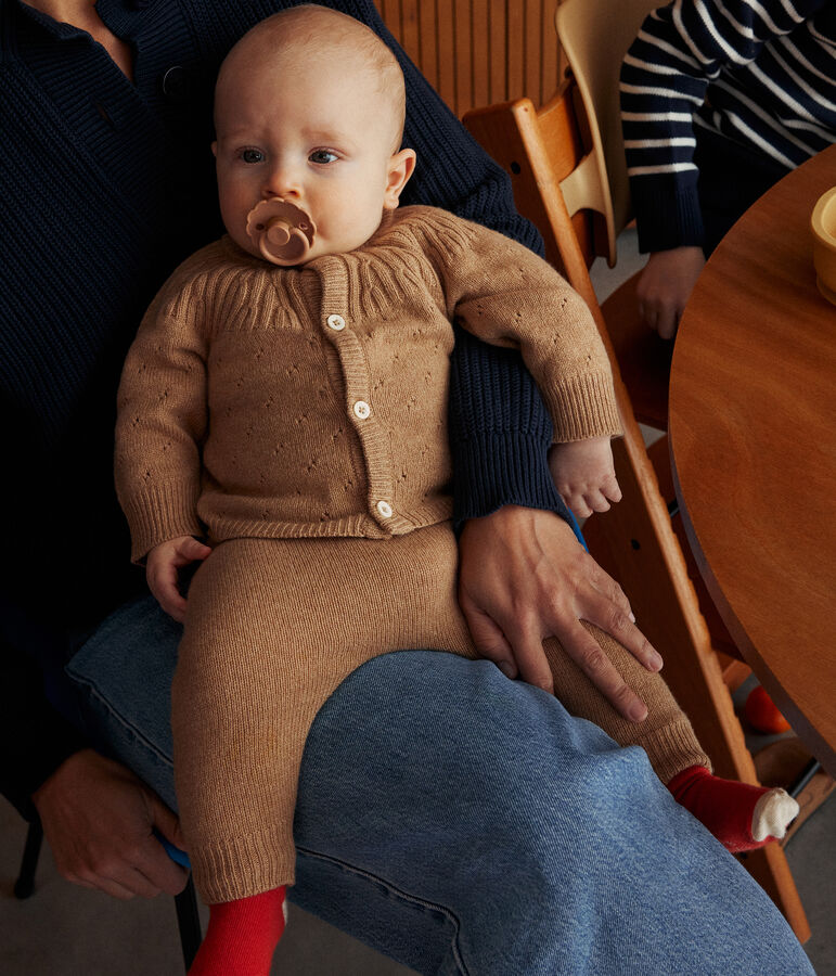 Conjunto tricotado de 2 piezas para beb&eacute; marron CUIVRE