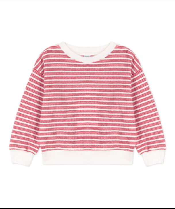 Sudadera a rayas para ni&ntilde;o/ni&ntilde;a blanco/rojo