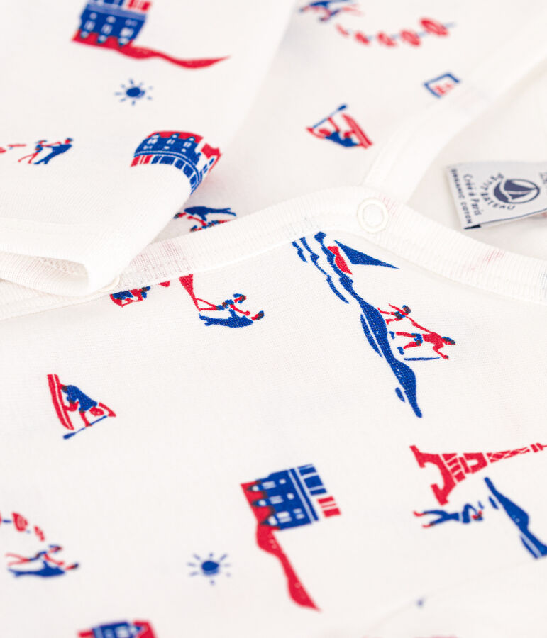 Pelele Par&iacute;s de algod&oacute;n blanco/multicolor