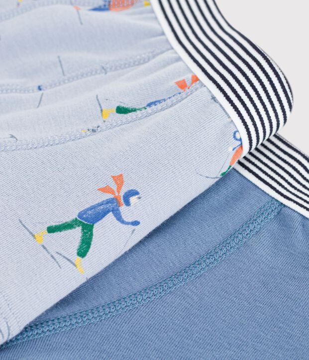 Juego de b&oacute;xeres infantiles de algod&oacute;n con estampado de esquiadores multicolor
