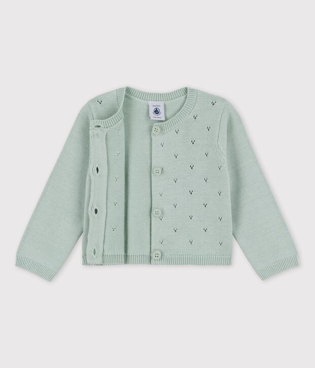 C&aacute;rdigan de punto elegante para beb&eacute; verde
