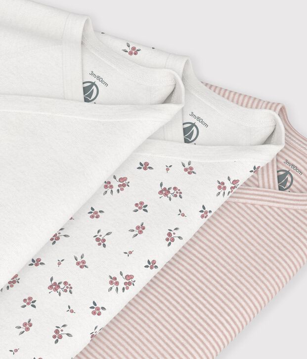 Juego de bodis cruzados y estampados de manga larga de algod&oacute;n para beb&eacute; multicolor