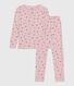 Pijama infantil de algodón con pierna muy ajustada y estampado de flores