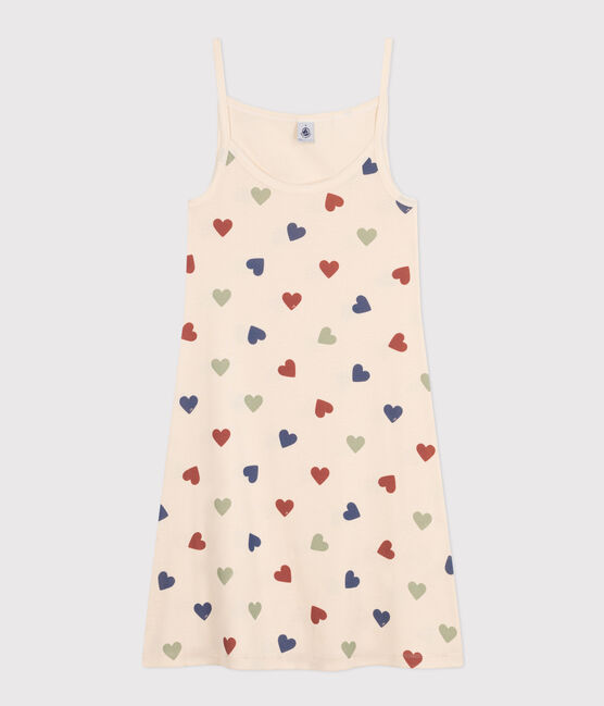 Camisón de algodón con motivo de corazón para mujer blanco AVALANCHE/ MULTICO