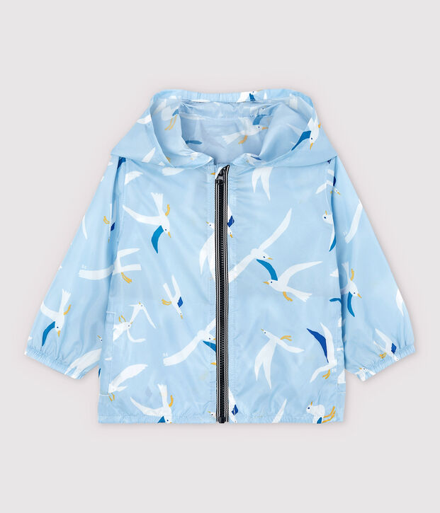 Cortavientos de poliamida ligera reciclada de beb&eacute; ni&ntilde;o azul/multicolor