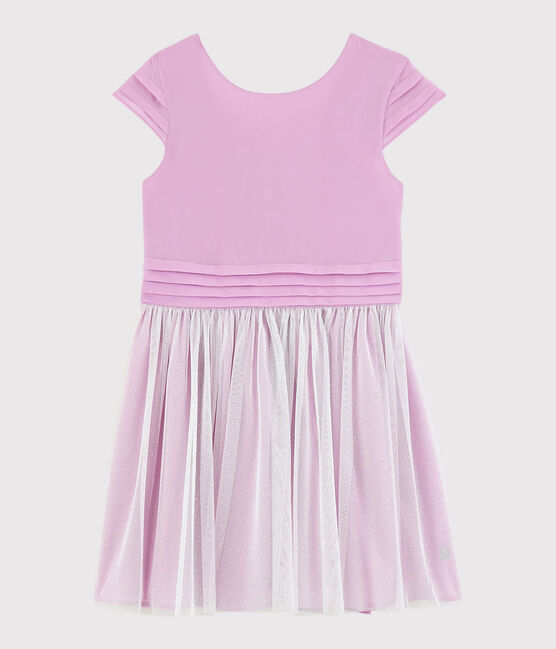 Vestido de celebración de crepé y tul de niña rosa BOHEME
